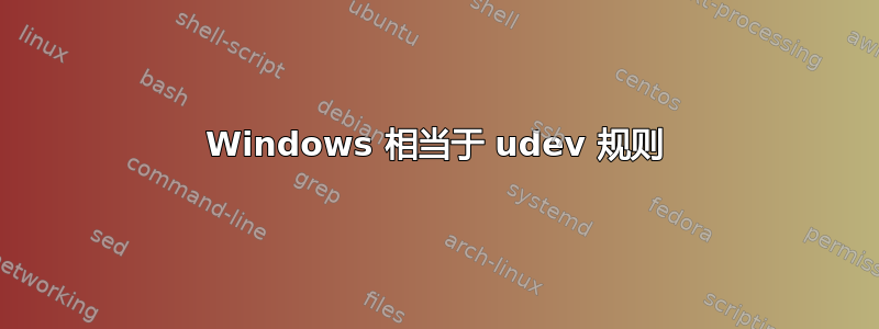 Windows 相当于 udev 规则