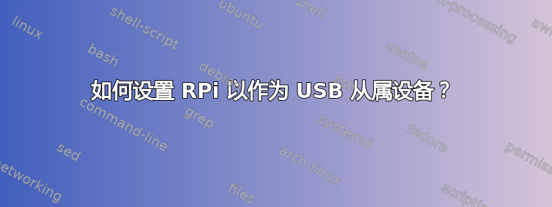 如何设置 RPi 以作为 USB 从属设备？