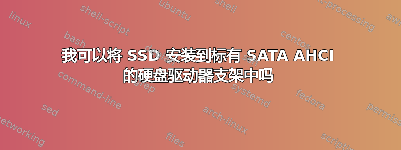 我可以将 SSD 安装到标有 SATA AHCI 的硬盘驱动器支架中吗