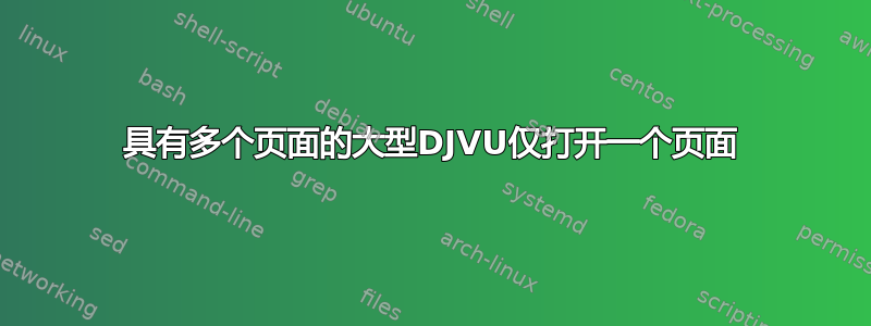 具有多个页面的大型DJVU仅打开一个页面