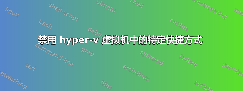 禁用 hyper-v 虚拟机中的特定快捷方式