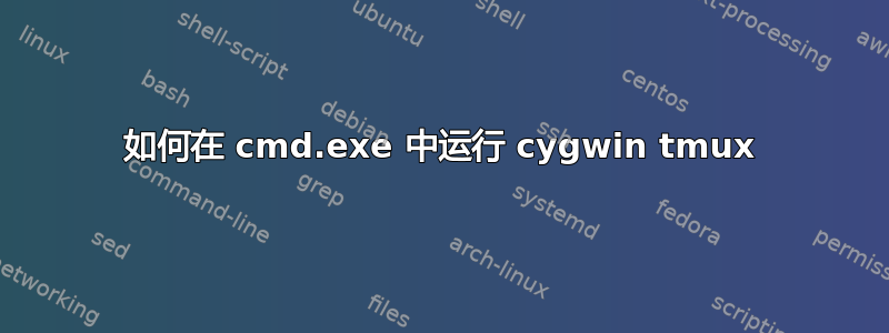 如何在 cmd.exe 中运行 cygwin tmux