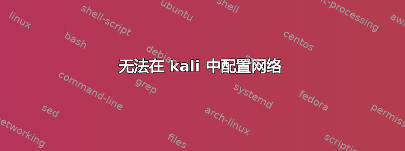 无法在 kali 中配置网络