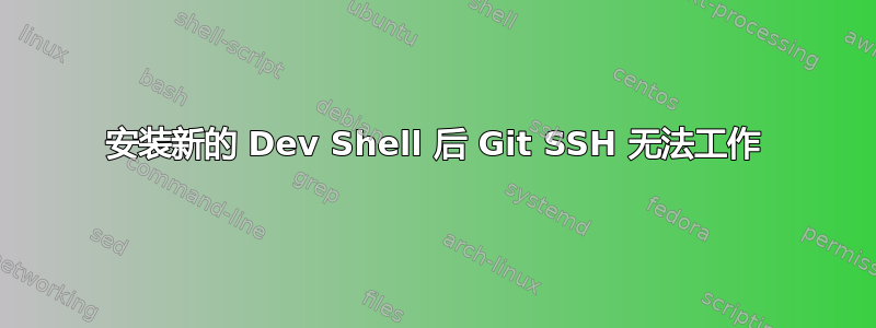 安装新的 Dev Shell 后 Git SSH 无法工作