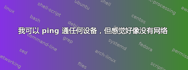 我可以 ping 通任何设备，但感觉好像没有网络