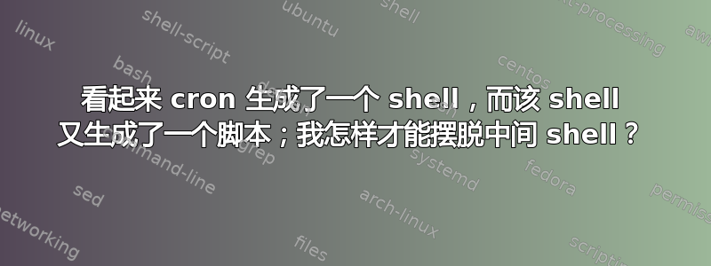 看起来 cron 生成了一个 shell，而该 shell 又生成了一个脚本；我怎样才能摆脱中间 shell？