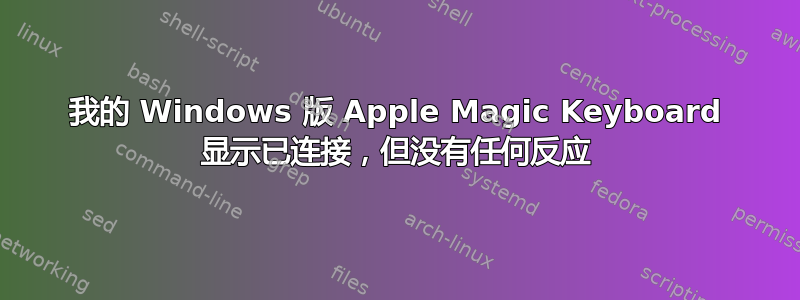 我的 Windows 版 Apple Magic Keyboard 显示已连接，但没有任何反应