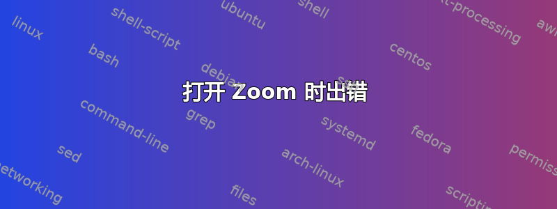 打开 Zoom 时出错