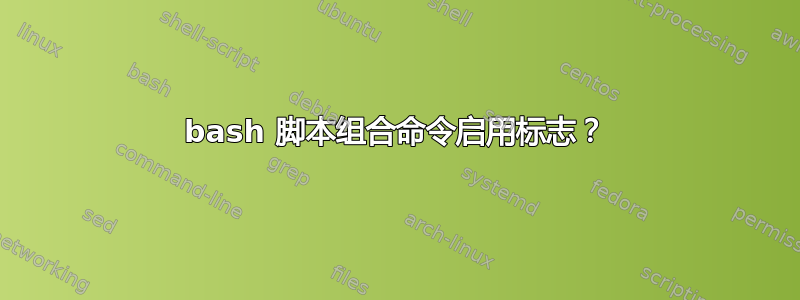 bash 脚本组合命令启用标志？