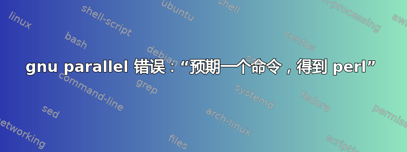 gnu parallel 错误：“预期一个命令，得到 perl”