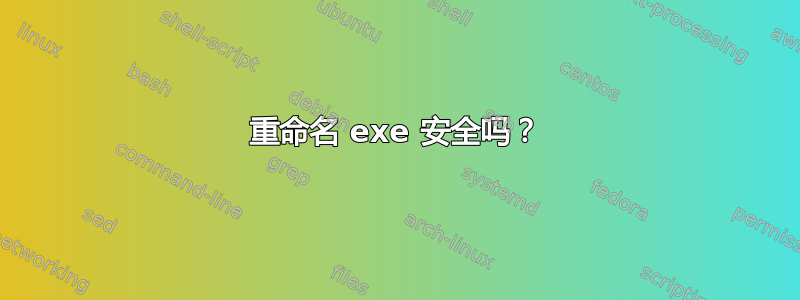 重命名 exe 安全吗？