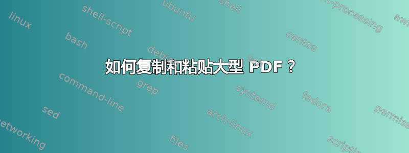 如何复制和粘贴大型 PDF？