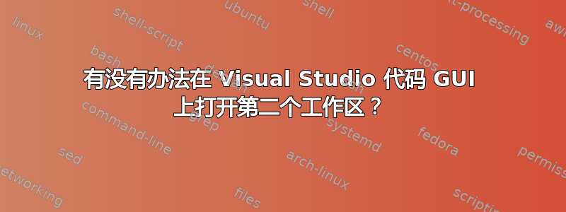 有没有办法在 Visual Studio 代码 GUI 上打开第二个工作区？