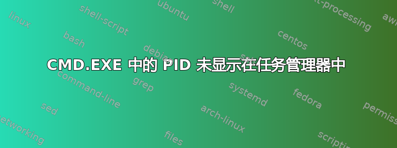 CMD.EXE 中的 PID 未显示在任务管理器中