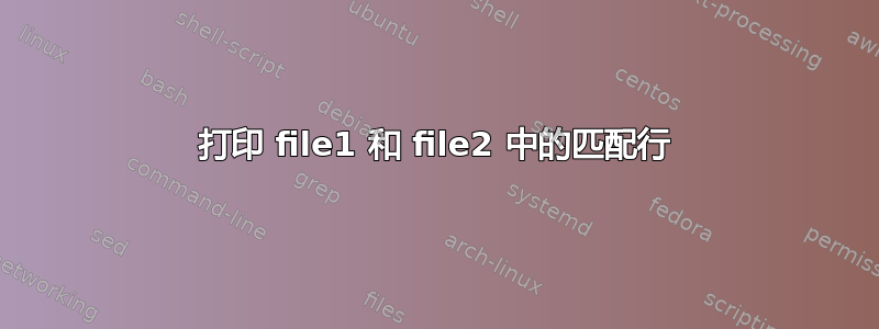 打印 file1 和 file2 中的匹配行