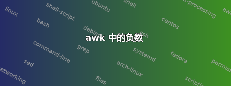 awk 中的负数