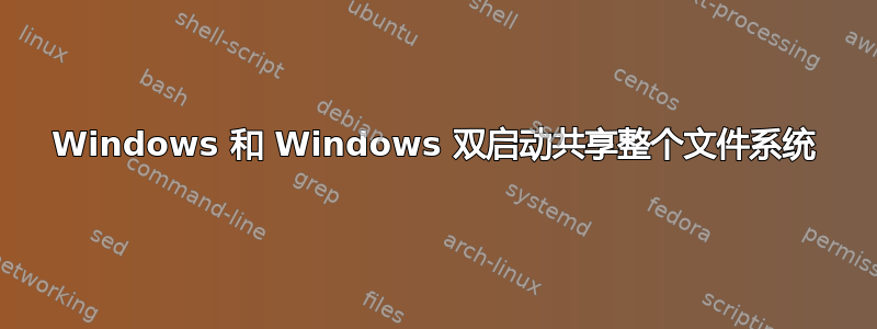 Windows 和 Windows 双启动共享整个文件系统