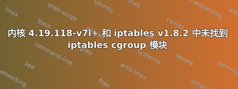 内核 4.19.118-v7l+ 和 iptables v1.8.2 中未找到 iptables cgroup 模块