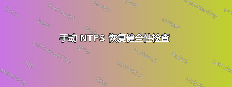 手动 NTFS 恢复健全性检查