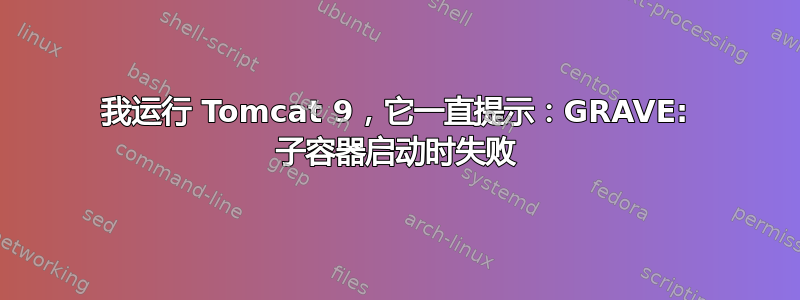 我运行 Tomcat 9，它一直提示：GRAVE: 子容器启动时失败