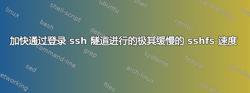 加快通过登录 ssh 隧道进行的极其缓慢的 sshfs 速度