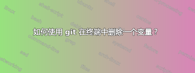 如何使用 git 在终端中删除一个变量？