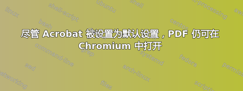 尽管 Acrobat 被设置为默认设置，PDF 仍可在 Chromium 中打开