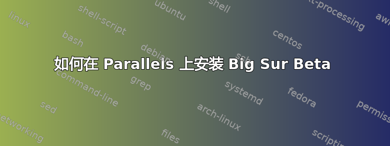 如何在 Parallels 上安装 Big Sur Beta