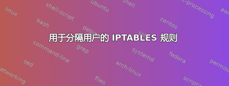 用于分隔用户的 IPTABLES 规则