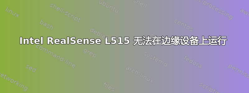 Intel RealSense L515 无法在边缘设备上运行