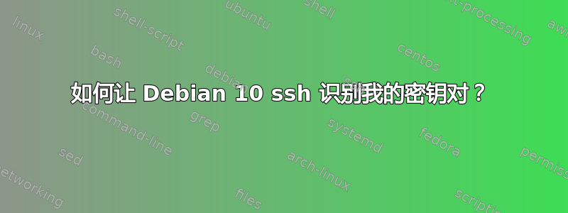 如何让 Debian 10 ssh 识别我的密钥对？