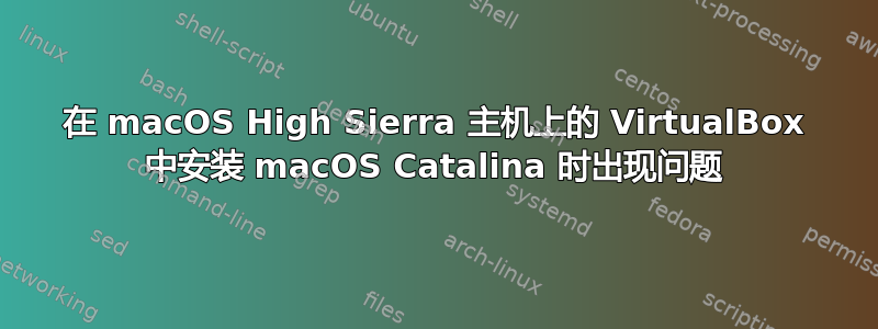 在 macOS High Sierra 主机上的 VirtualBox 中安装 macOS Catalina 时出现问题