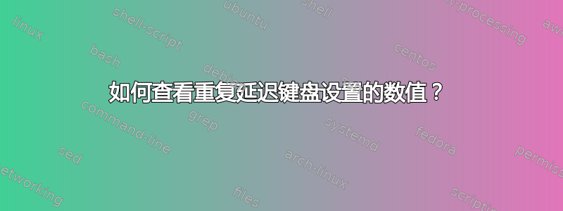 如何查看重复延迟键盘设置的数值？