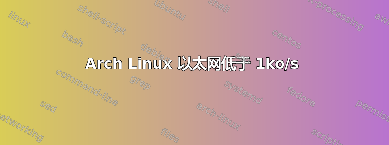 Arch Linux 以太网低于 1ko/s