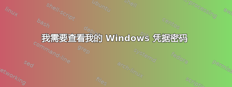 我需要查看我的 Windows 凭据密码