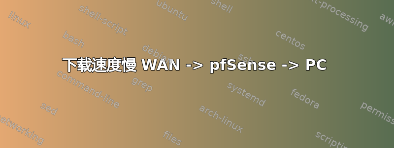 下载速度慢 WAN -> pfSense -> PC