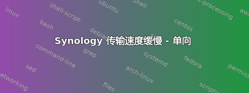 Synology 传输速度缓慢 - 单向