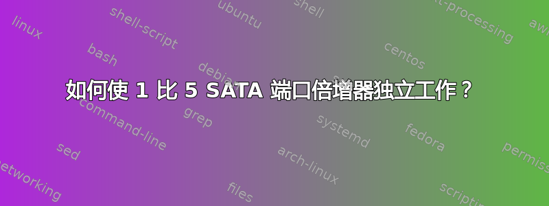 如何使 1 比 5 SATA 端口倍增器独立工作？