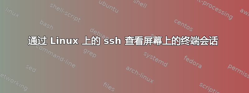 通过 Linux 上的 ssh 查看屏幕上的终端会话