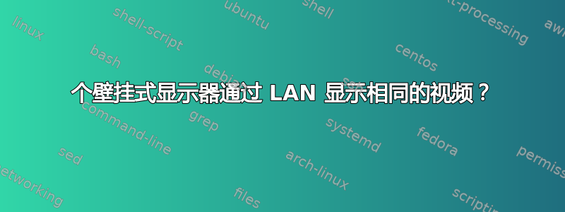 15 个壁挂式显示器通过 LAN 显示相同的视频？