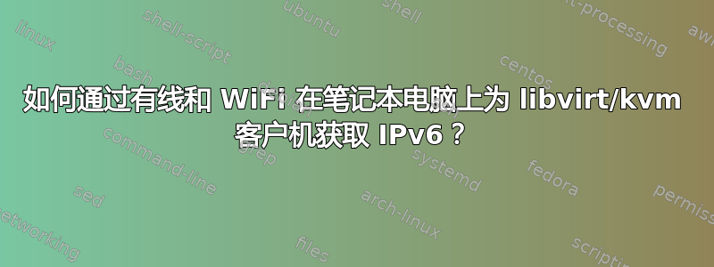 如何通过有线和 WiFi 在笔记本电脑上为 libvirt/kvm 客户机获取 IPv6？