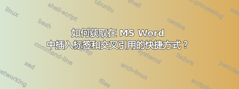 如何获取在 MS Word 中插入标签和交叉引用的快捷方式？