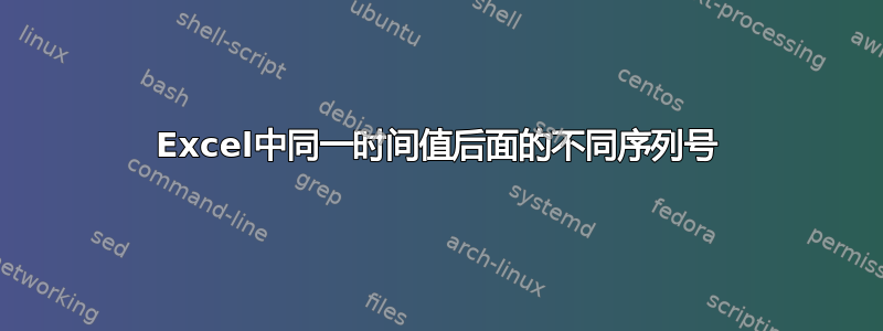 Excel中同一时间值后面的不同序列号