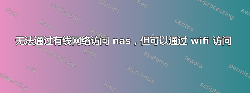 无法通过有线网络访问 nas，但可以通过 wifi 访问