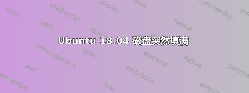 Ubuntu 18.04 磁盘突然填满