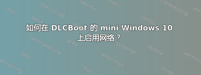 如何在 DLCBoot 的 mini Windows 10 上启用网络？