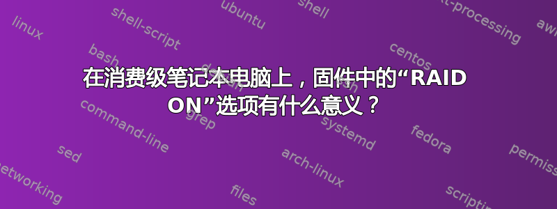 在消费级笔记本电脑上，固件中的“RAID ON”选项有什么意义？