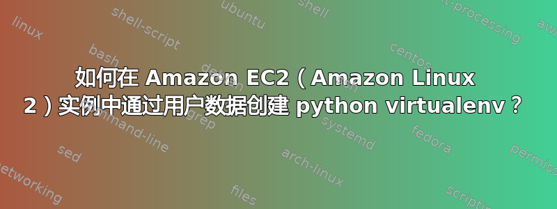 如何在 Amazon EC2（Amazon Linux 2）实例中通过用户数据创建 python virtualenv？