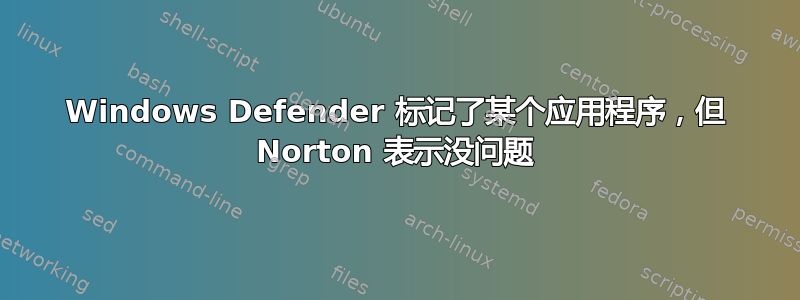 Windows Defender 标记了某个应用程序，但 Norton 表示没问题