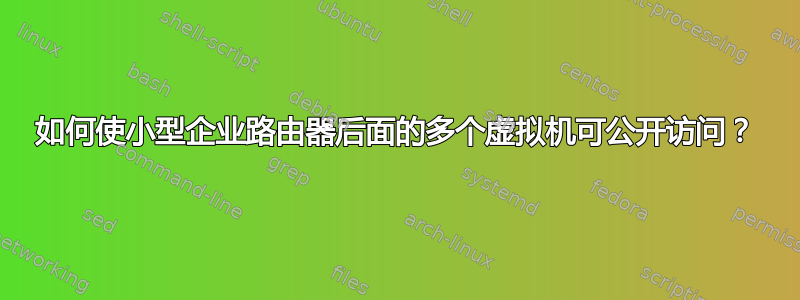 如何使小型企业路由器后面的多个虚拟机可公开访问？